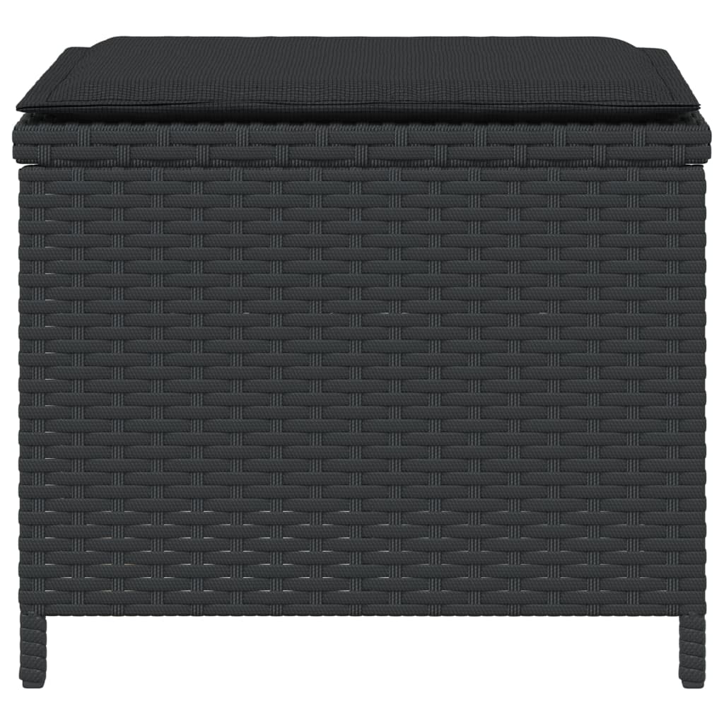 Vrtni stolci s jastucima 4 kom crni 40x40x35 cm od poliratana