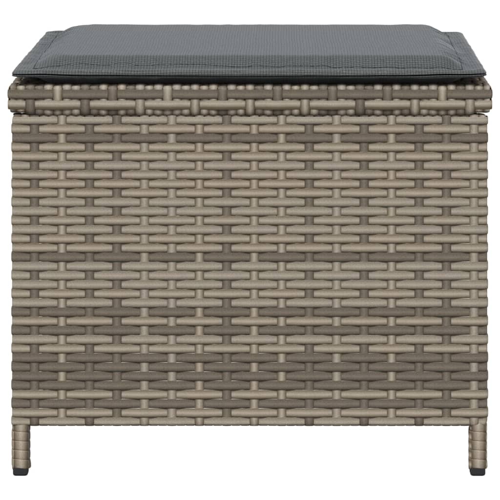 Vrtni stolci s jastucima 4 kom sivi 40x40x35 cm od poliratana