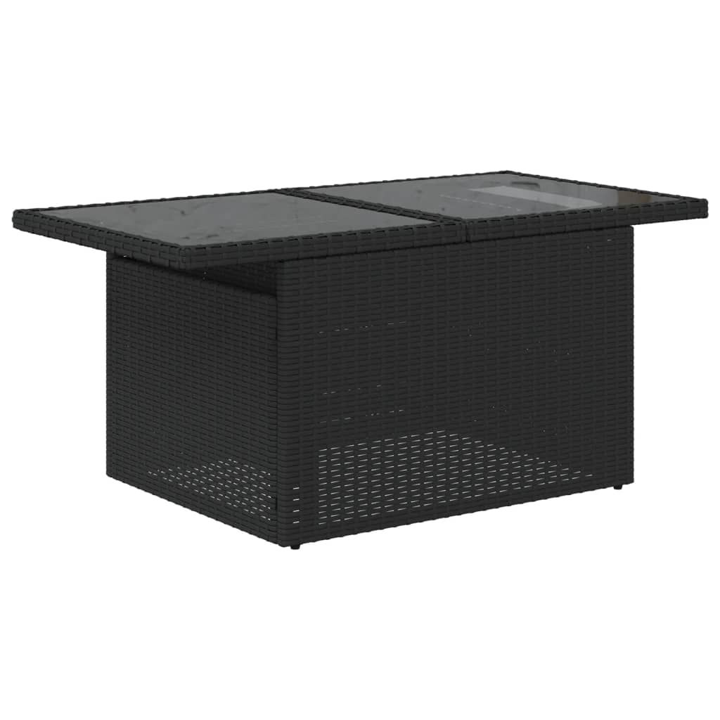 6-dijelni set vrtnih sofa s jastucima crni od poliratana