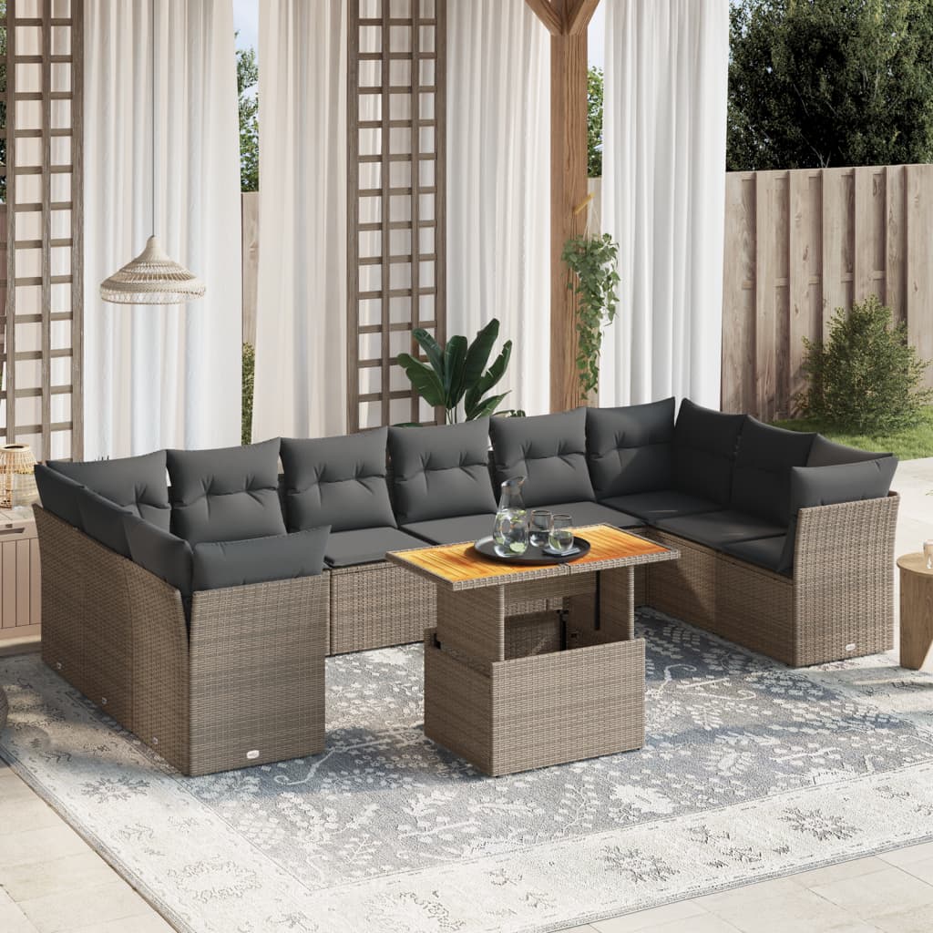 11-dijelni set vrtnih sofa od poliratana s jastucima