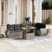 7-dijelni set vrtnih sofa sivi od poliratana