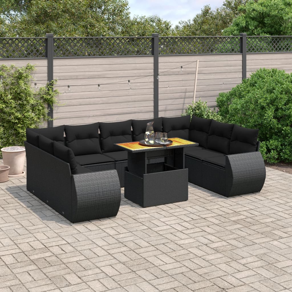 10-dijelni set vrtnih sofa od poliratana s jastucima