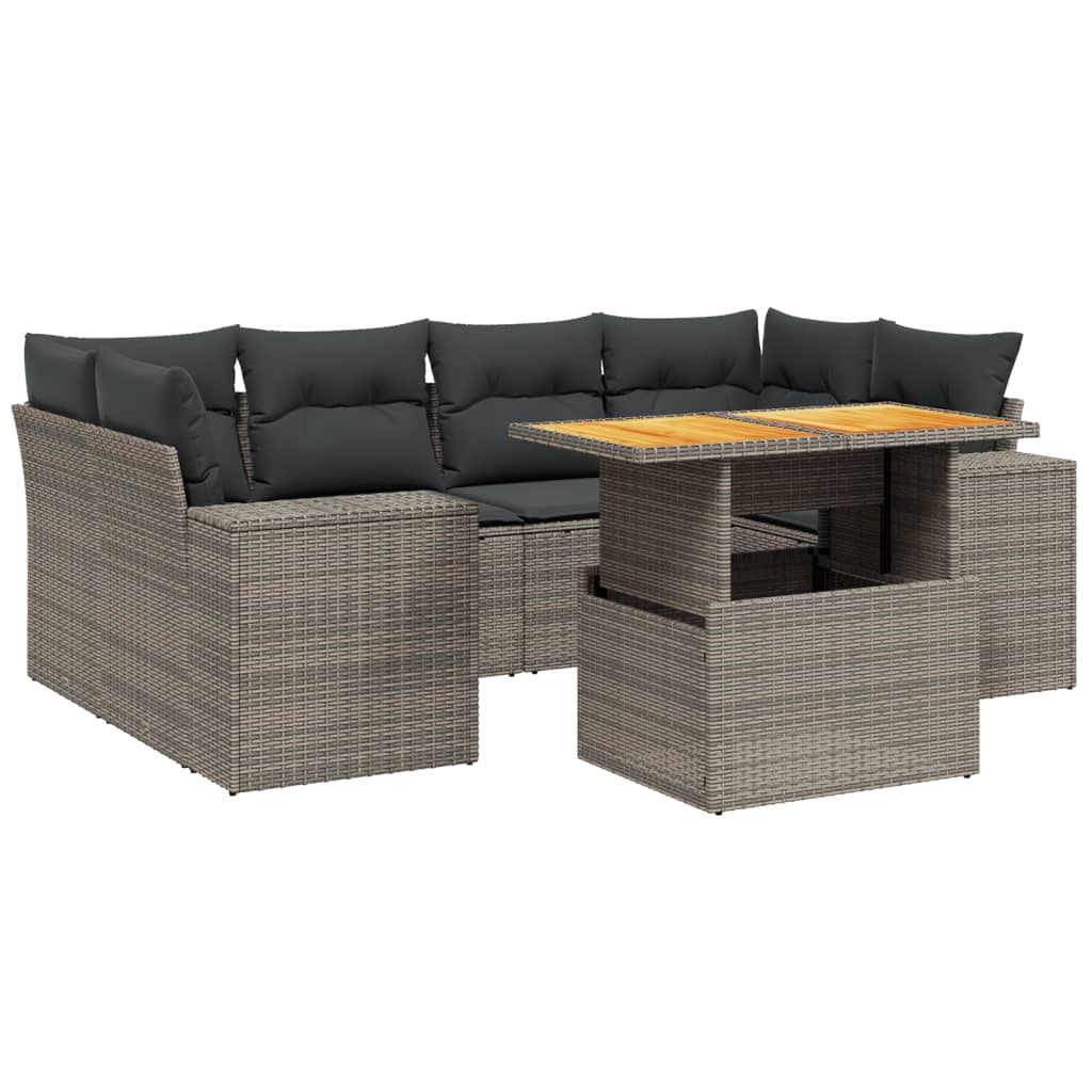 7-dijelni set vrtnih sofa sivi od poliratana