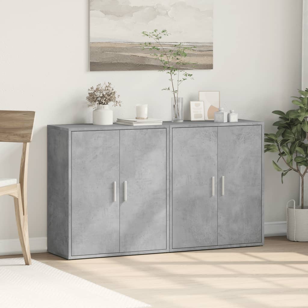 Komode 2 kom beton sive 60 x 31 x 70 cm od konstruiranog drva