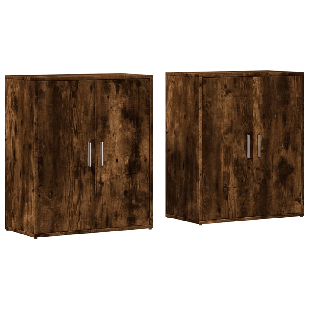 Komoda 2 kom dimljeni hrast 60x31x70 cm od konstruiranog drva