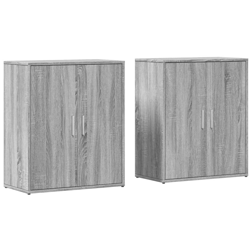 Komoda 2 kom siva boja hrasta 60x31x70cm od konstruiranog drva