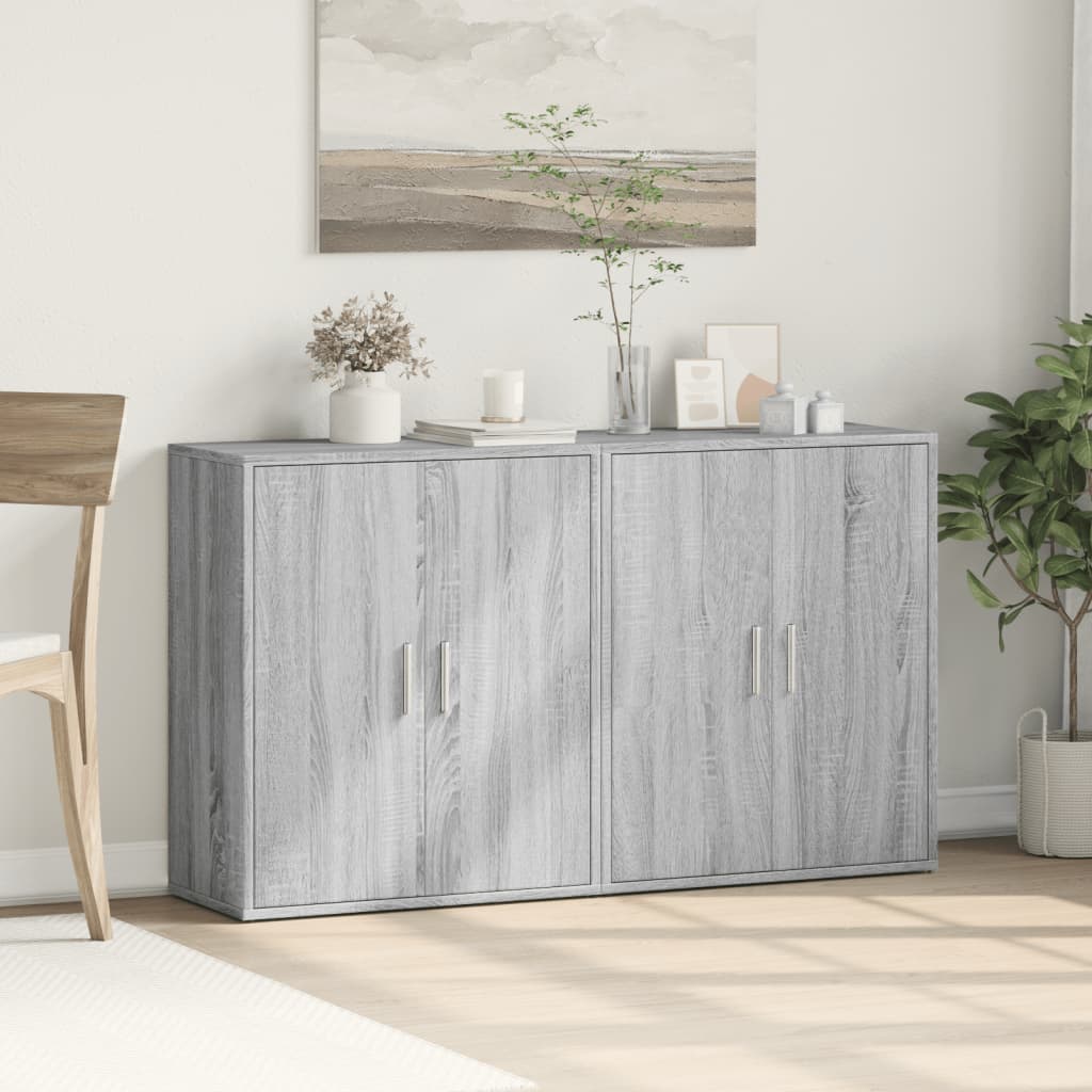 Komoda 2 kom siva boja hrasta 60x31x70cm od konstruiranog drva