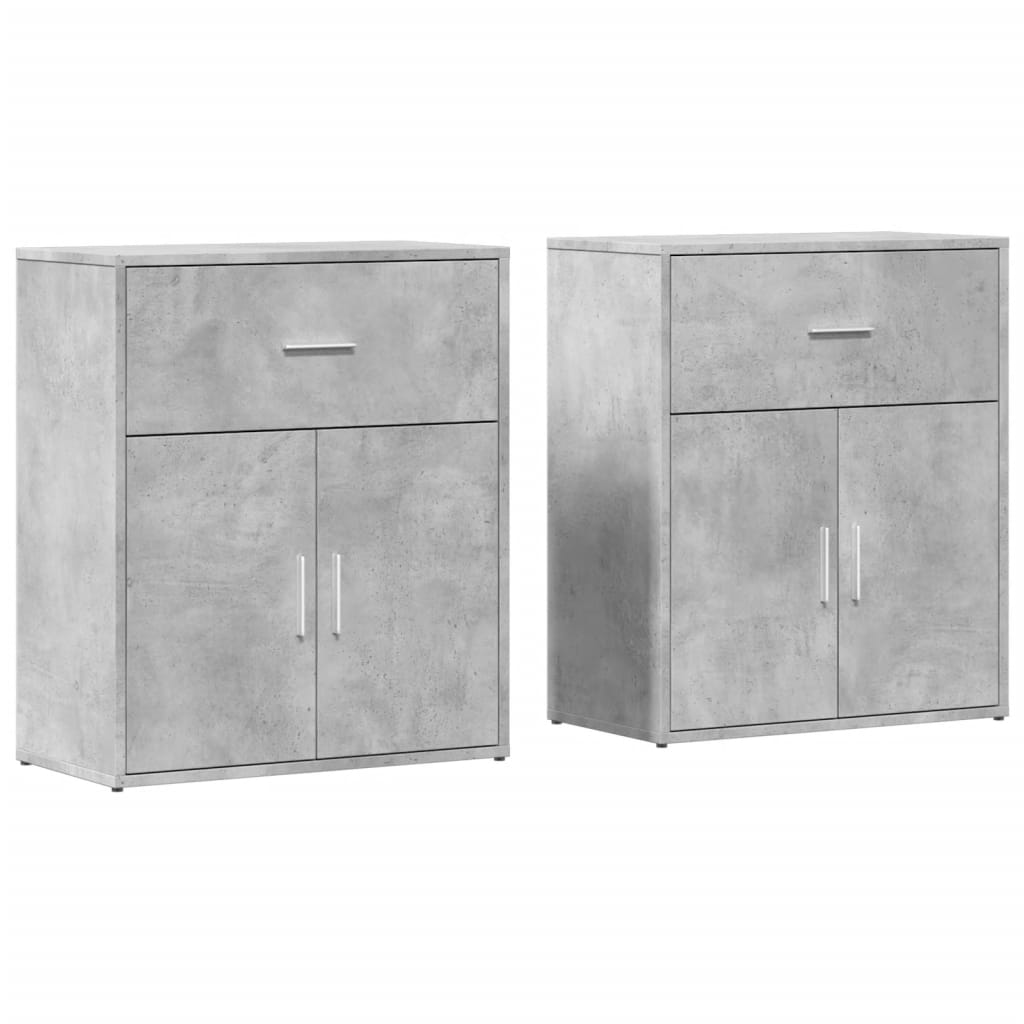 Komode 2 kom beton sive 60 x 31 x 70 cm od konstruiranog drva
