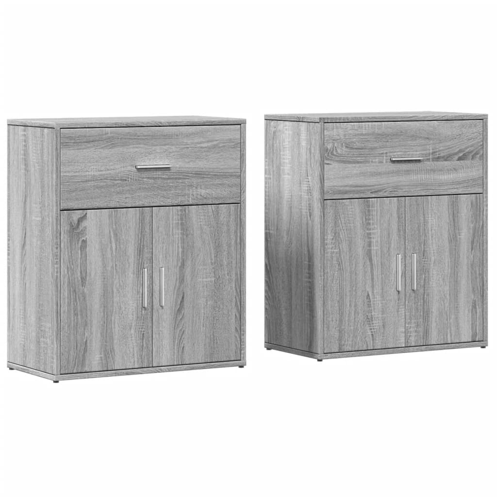 Komoda 2 kom siva boja hrasta 60x31x70cm od konstruiranog drva