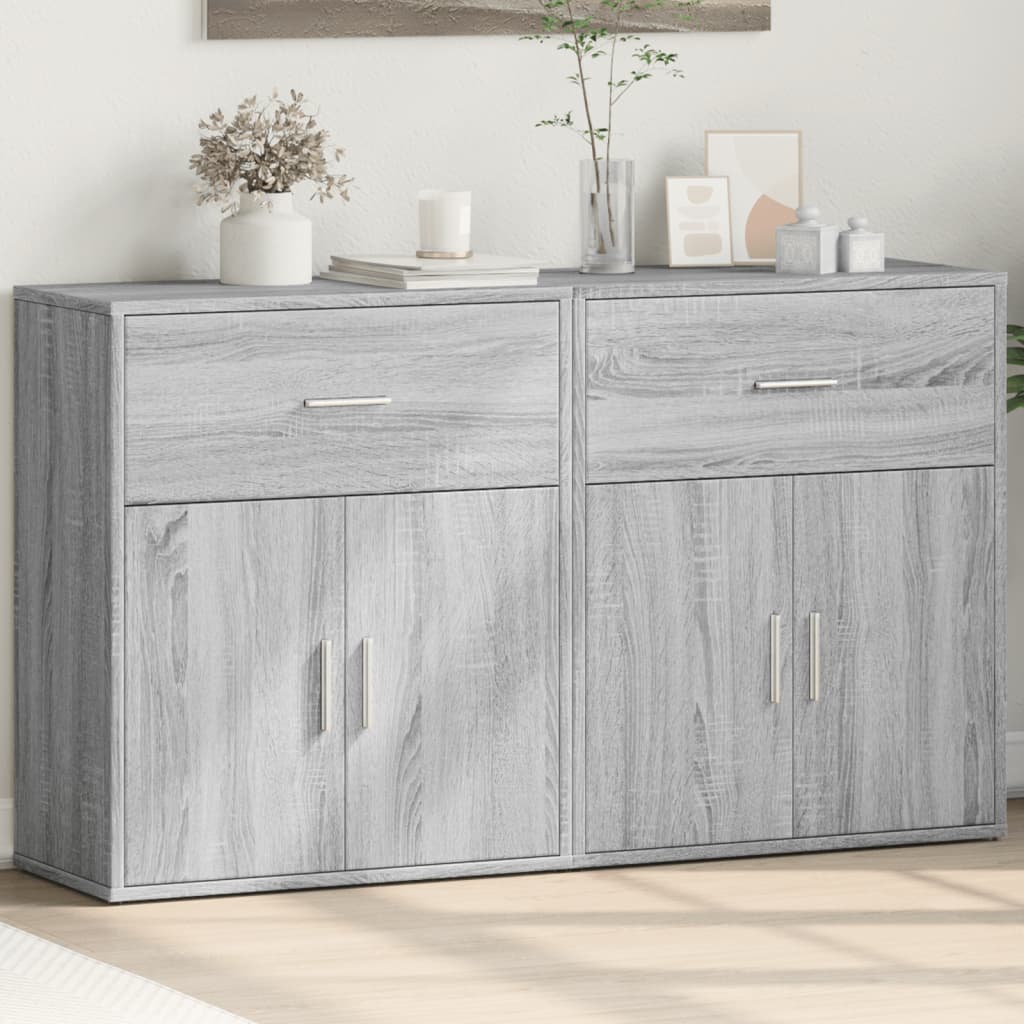 Komoda 2 kom siva boja hrasta 60x31x70cm od konstruiranog drva