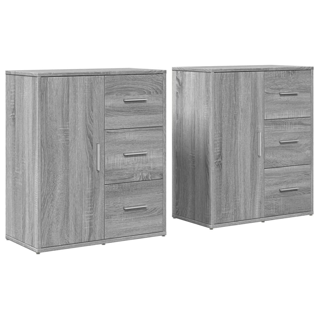 Komoda 2 kom siva boja hrasta 60x31x70cm od konstruiranog drva