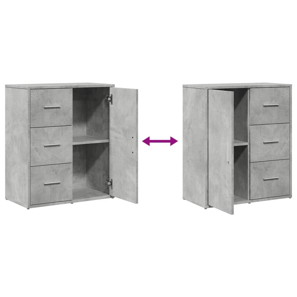 Komoda 2 kom siva boja hrasta 60x31x70cm od konstruiranog drva
