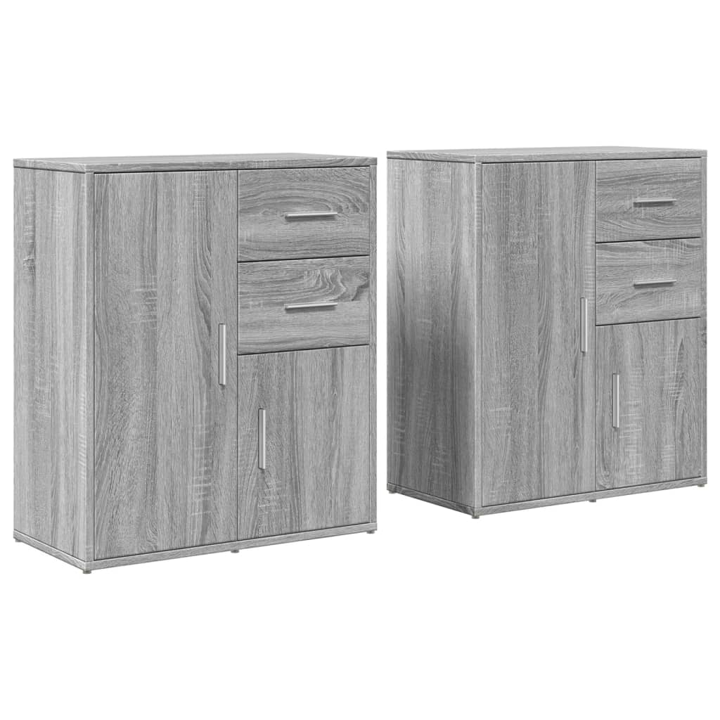 Komoda 2 kom siva boja hrasta 60x31x70cm od konstruiranog drva