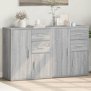 Komoda 2 kom siva boja hrasta 60x31x70cm od konstruiranog drva