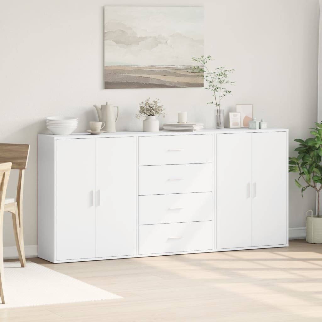 Komoda 3 kom bijela 60x31x84 cm od konstruiranog drva
