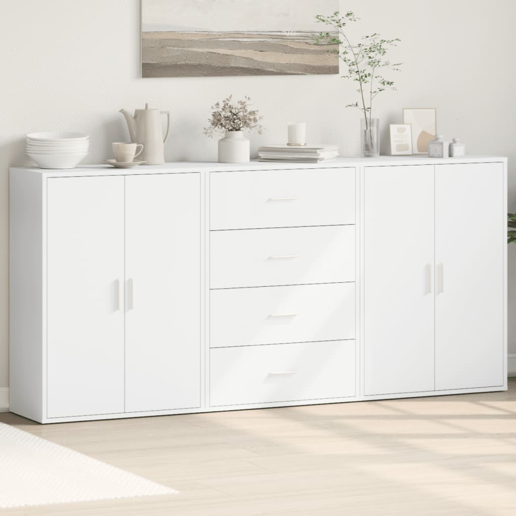 Komoda 3 kom bijela 60x31x84 cm od konstruiranog drva