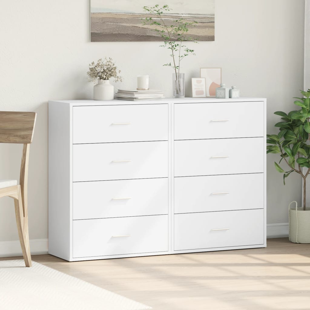 Komoda 2 kom bijela 60x31x84 cm od konstruiranog drva