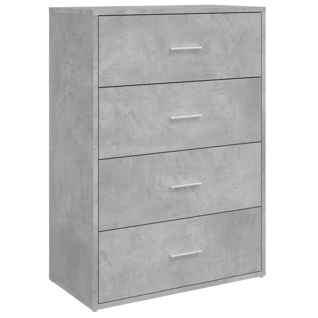 Komoda 2 kom siva boja betona 60x31x84 cm konstruiranog drva