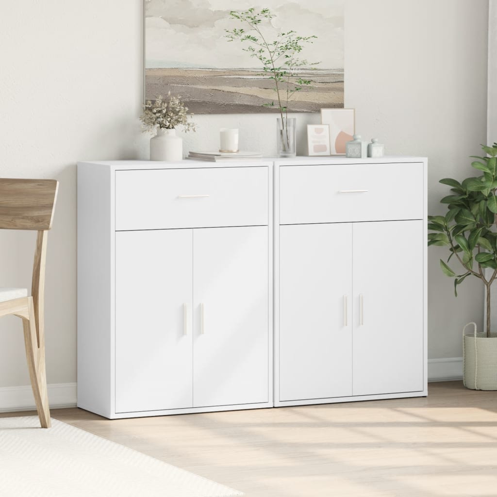 Komoda 2 kom bijela 60x30x84 cm od konstruiranog drva