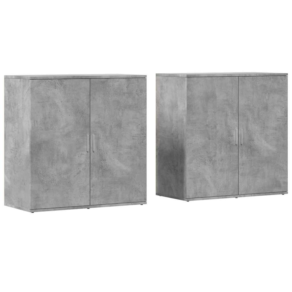 Komoda 2 kom siva boja betona 79x38x80 cm od konstruiranog drva