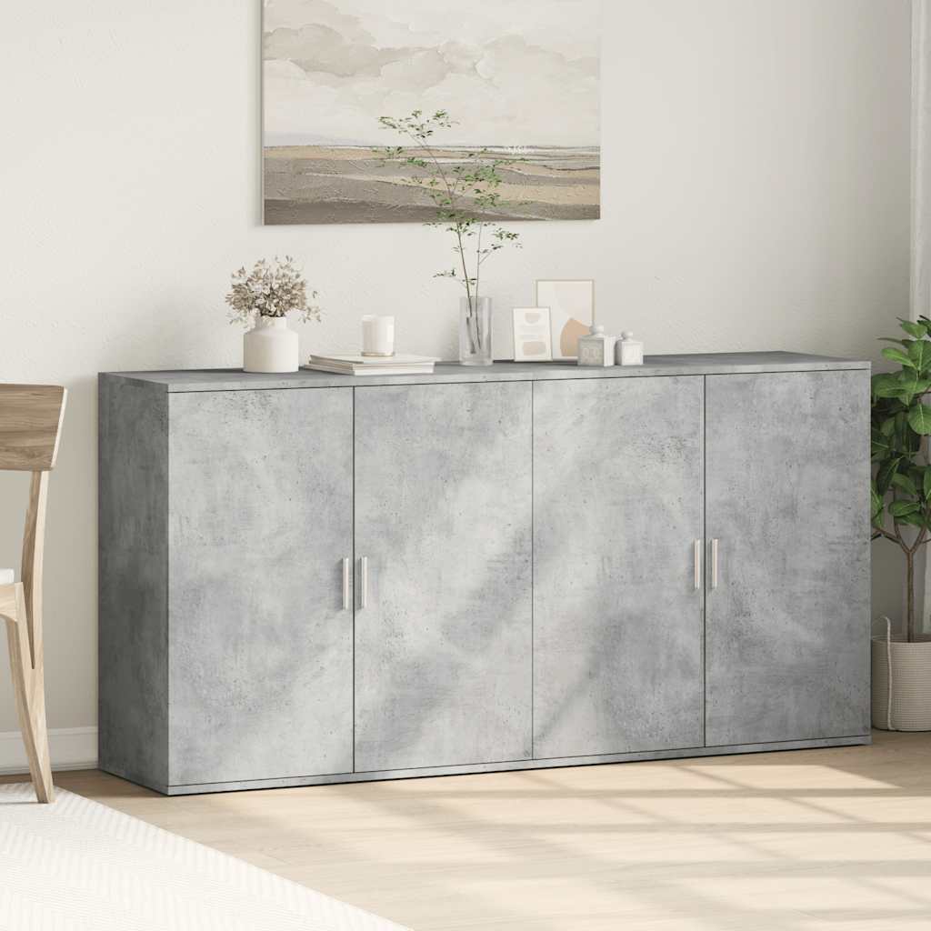 Komoda 2 kom siva boja betona 79x38x80 cm od konstruiranog drva