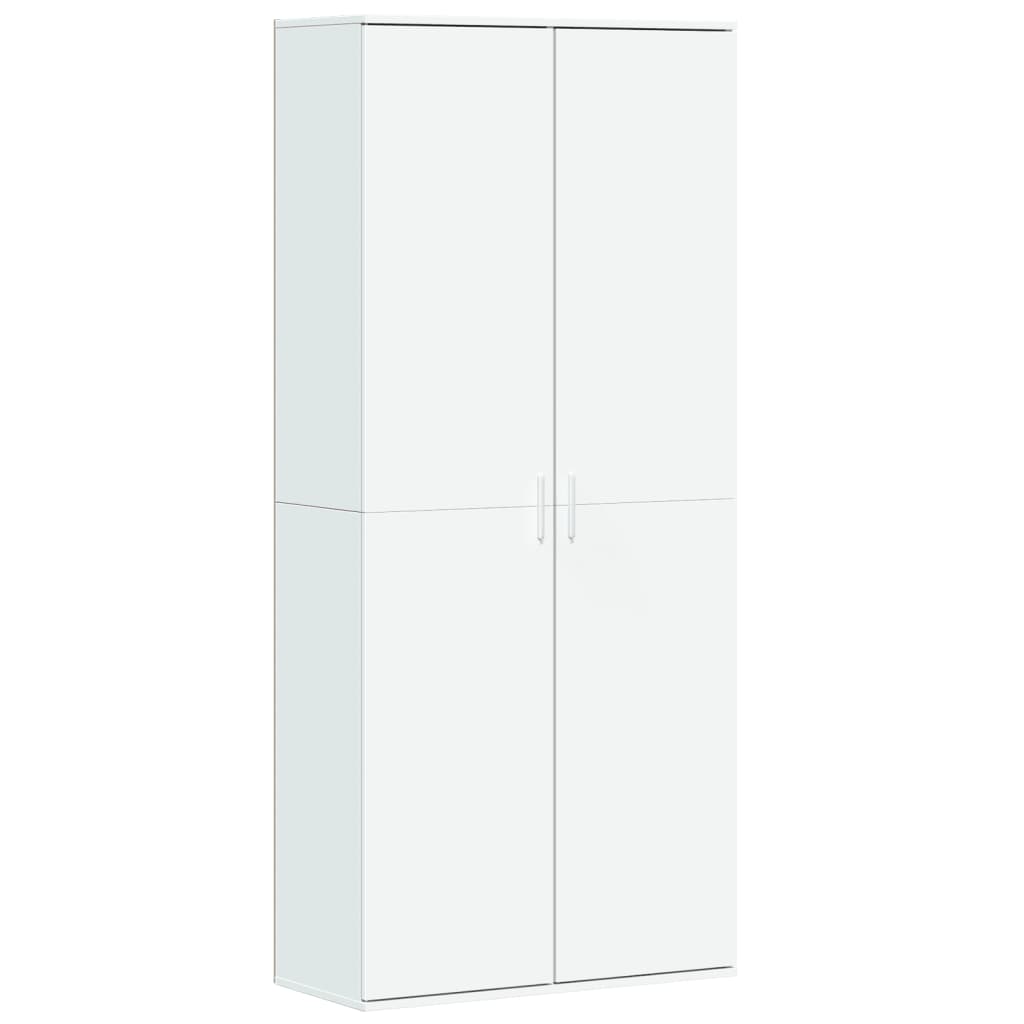 Visoka komoda bijela 80x35x180 cm od konstruiranog drva