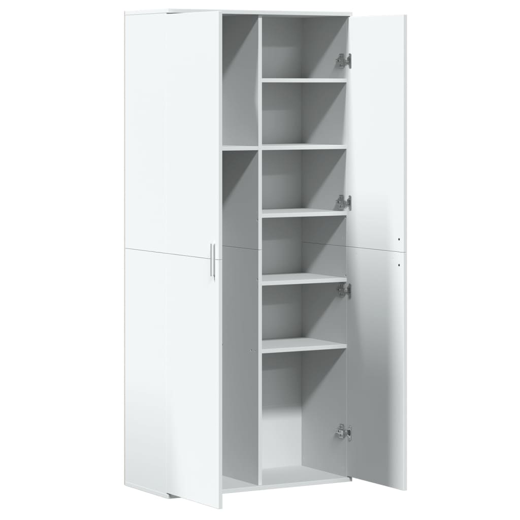 Visoka komoda bijela 80x35x180 cm od konstruiranog drva