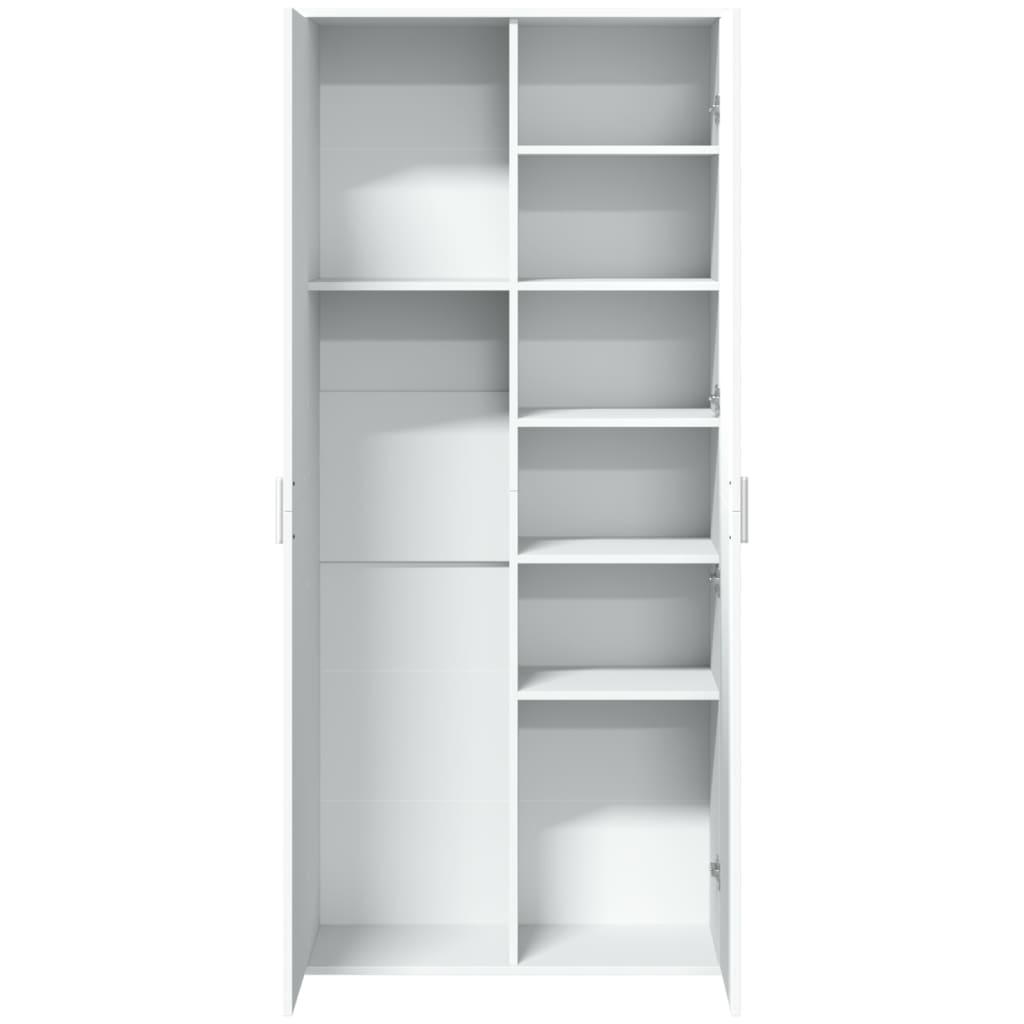 Visoka komoda bijela 80x35x180 cm od konstruiranog drva