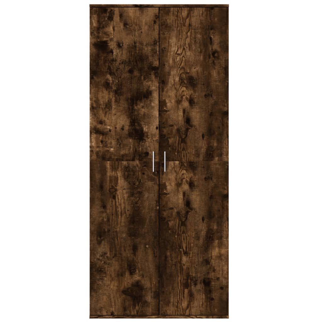Visoka komoda dimljeni hrast 80x35x180 cm konstruiranog drva