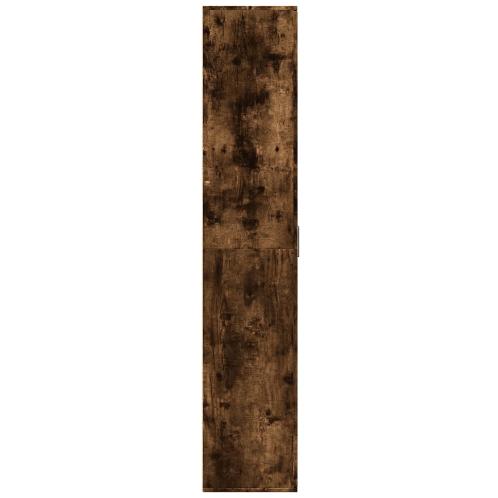 Visoka komoda dimljeni hrast 80x35x180 cm konstruiranog drva