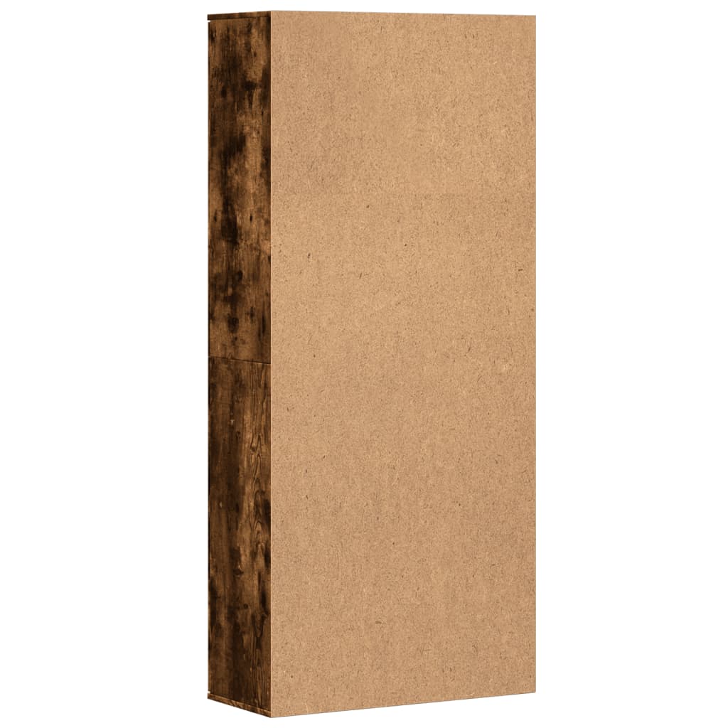Visoka komoda dimljeni hrast 80x35x180 cm konstruiranog drva