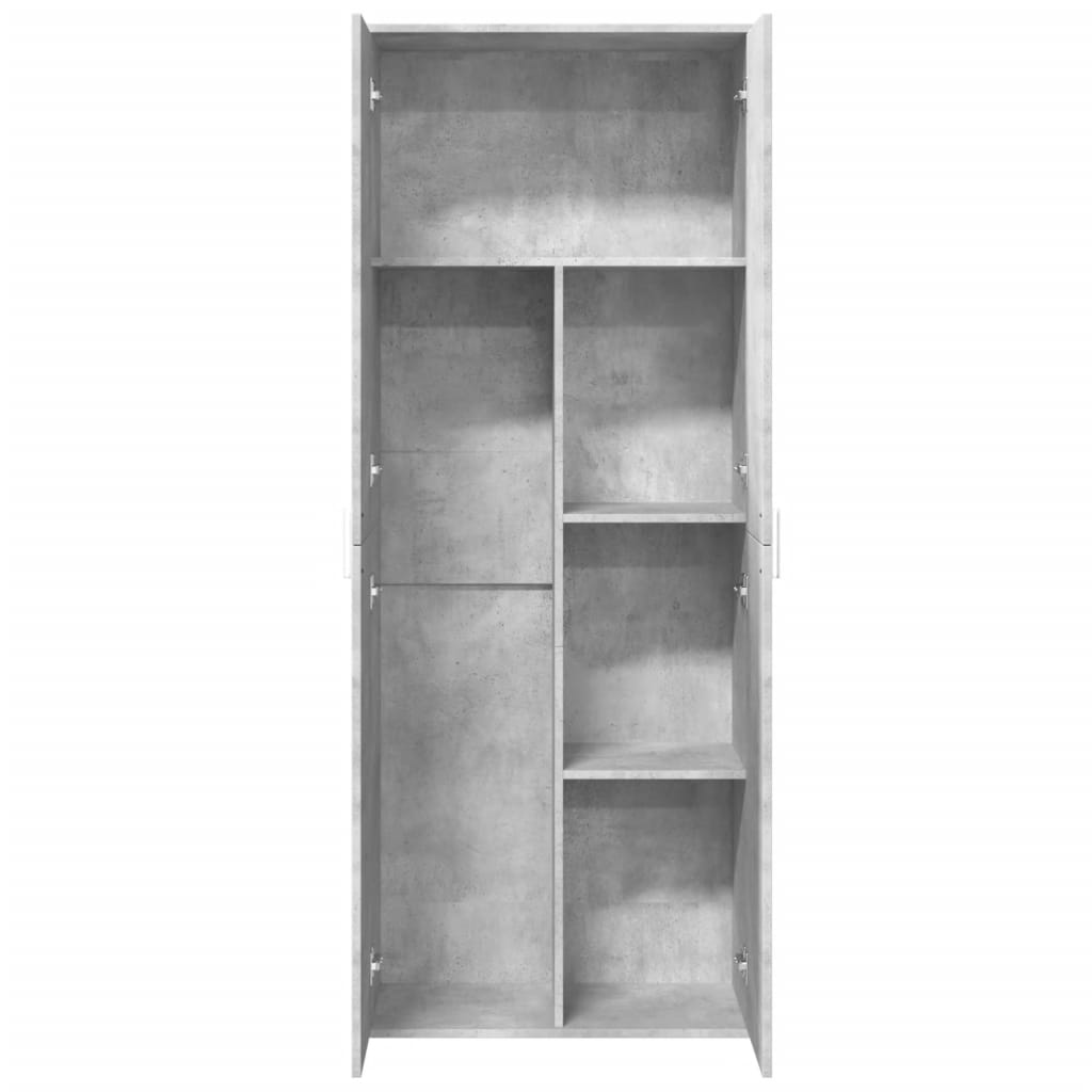 Visoka komoda siva betona 70x35x180 cm od konstruiranog drva