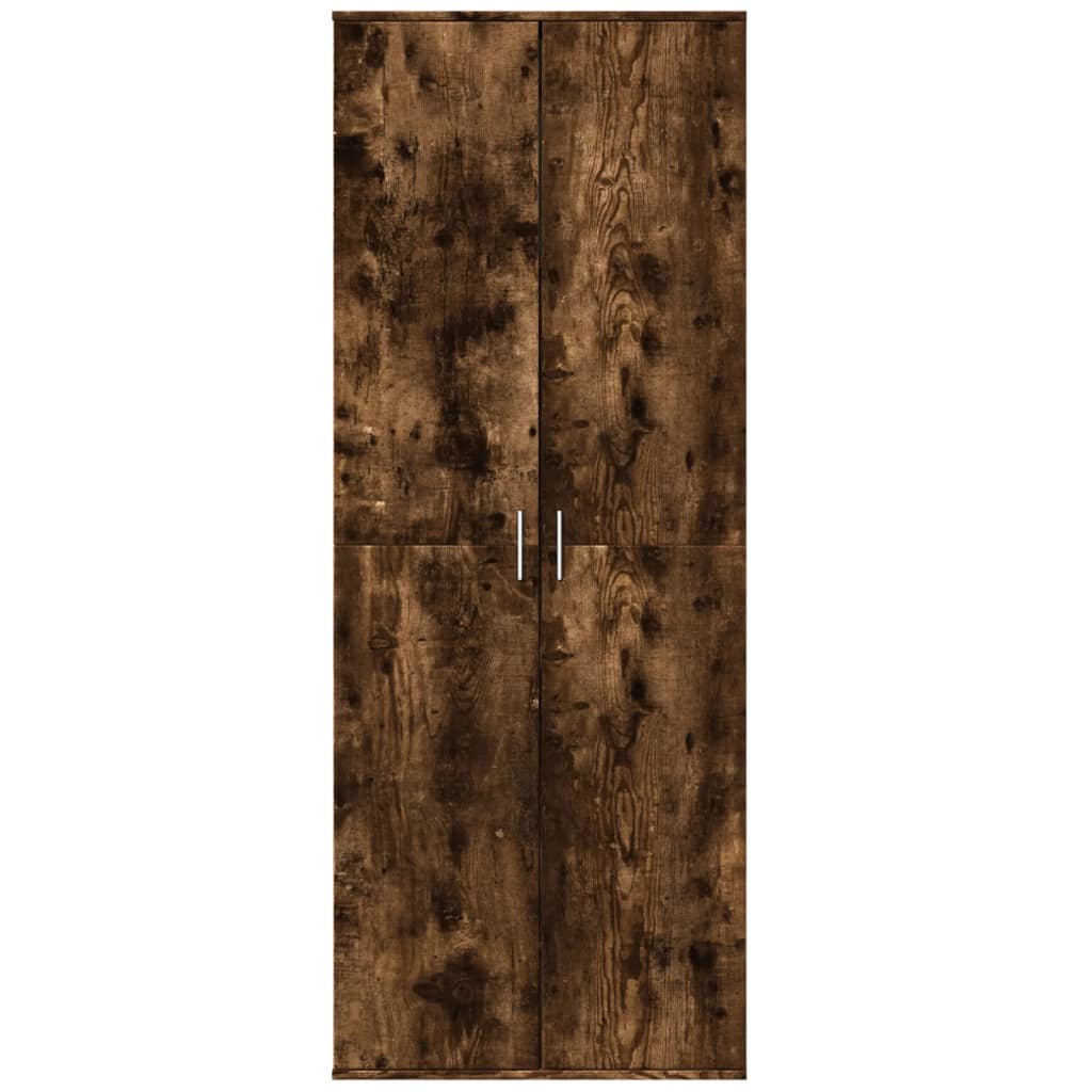 Visoka komoda dimljeni hrast 70x35x180 cm konstruiranog drva