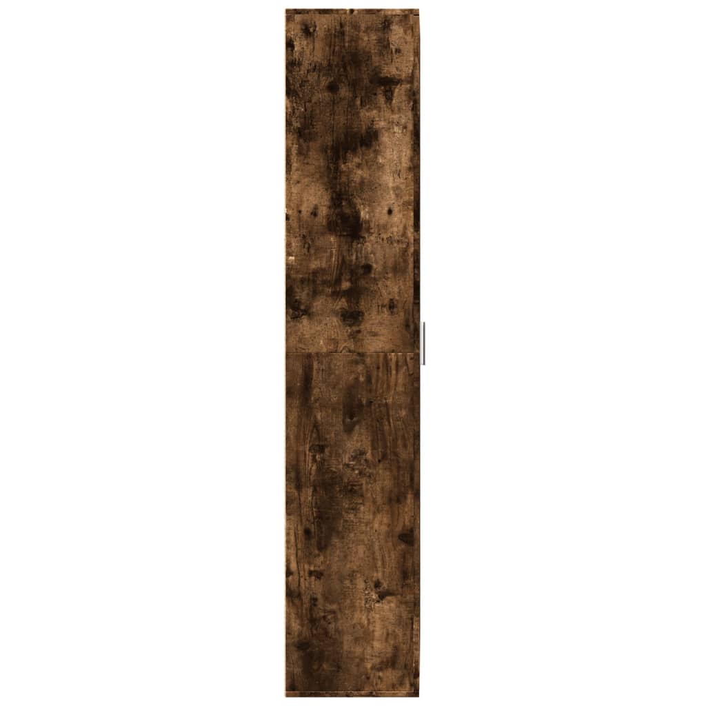 Visoka komoda dimljeni hrast 70x35x180 cm konstruiranog drva