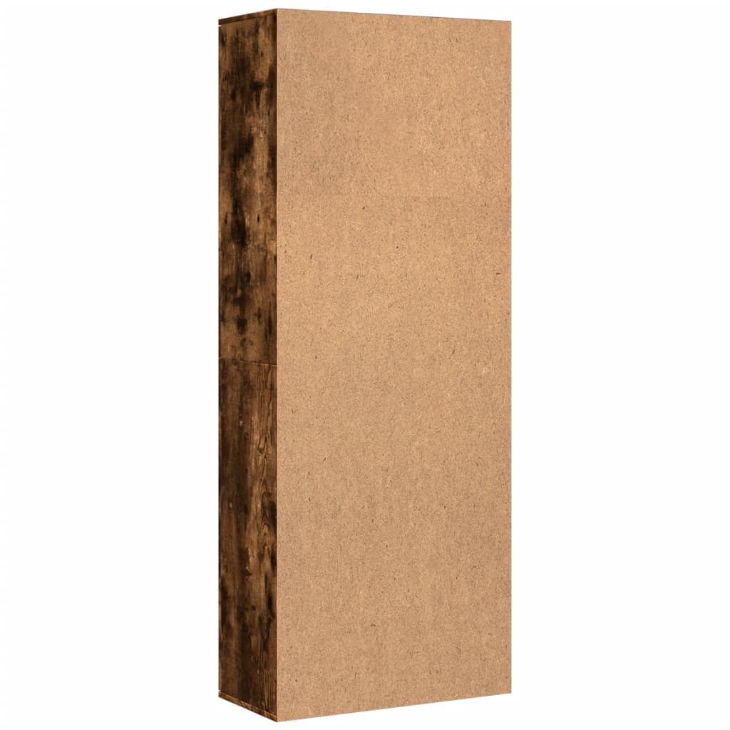 Visoka komoda dimljeni hrast 70x35x180 cm konstruiranog drva