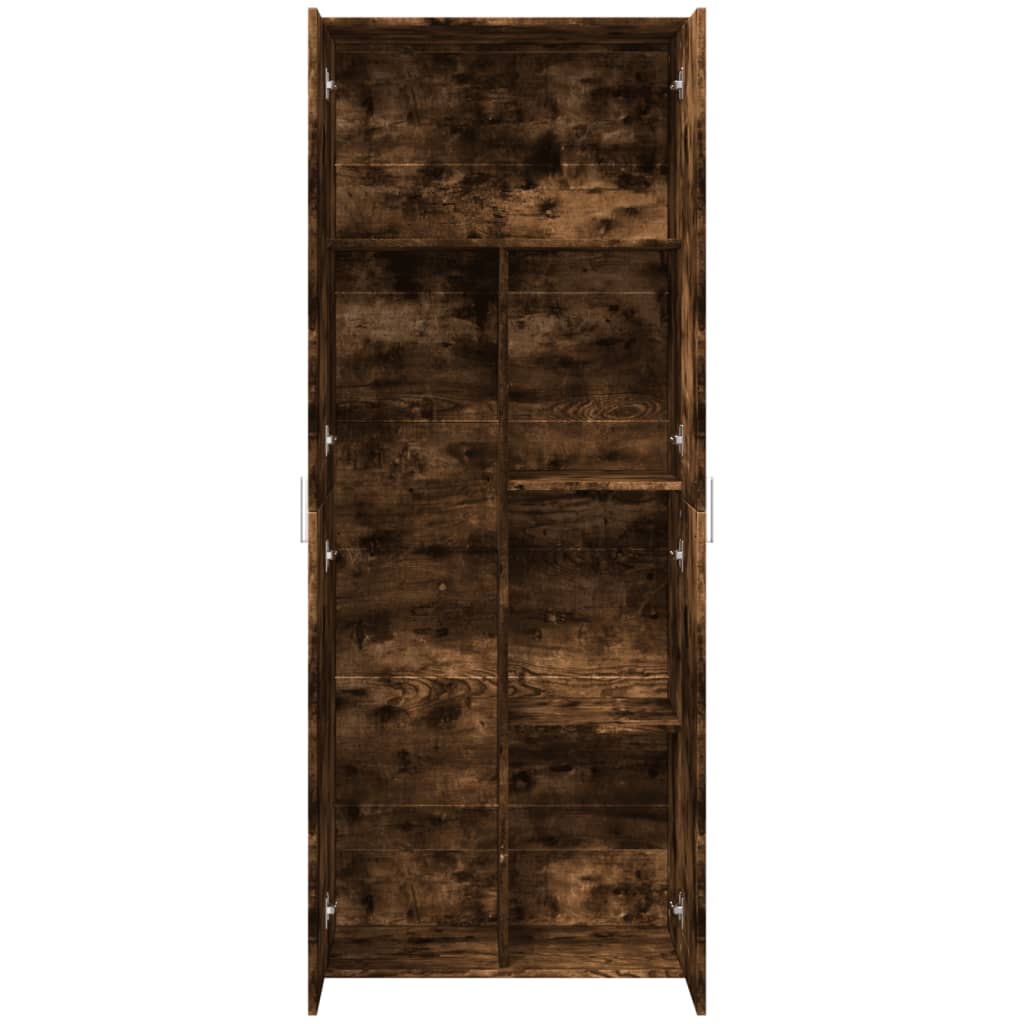Visoka komoda dimljeni hrast 70x35x180 cm konstruiranog drva