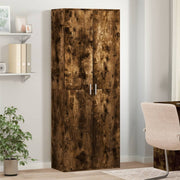 Visoka komoda dimljeni hrast 70x35x180 cm konstruiranog drva