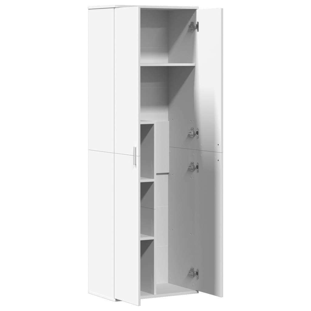 Visoka komoda bijela 60 x 35 x 180 cm od konstruiranog drva