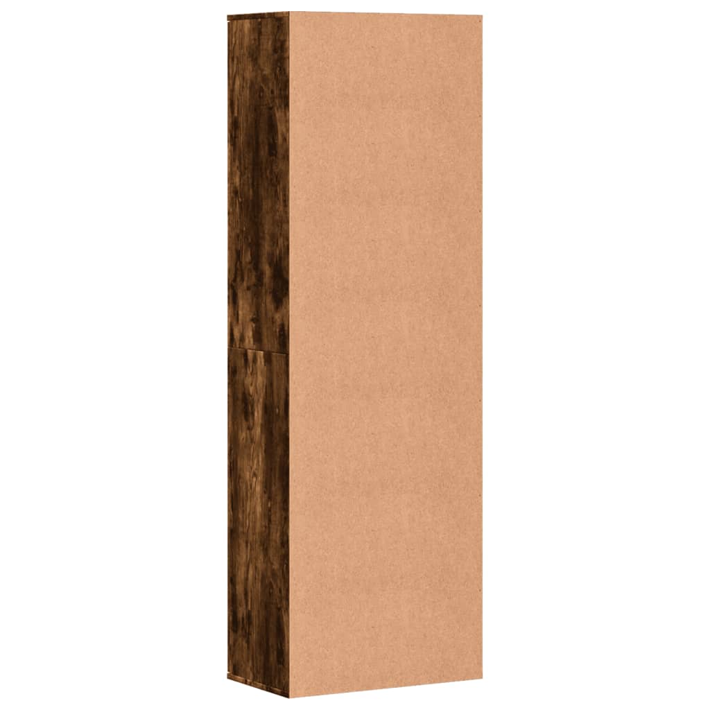 Visoka komoda dimljeni hrast 60x35x180 cm konstruirano drvo