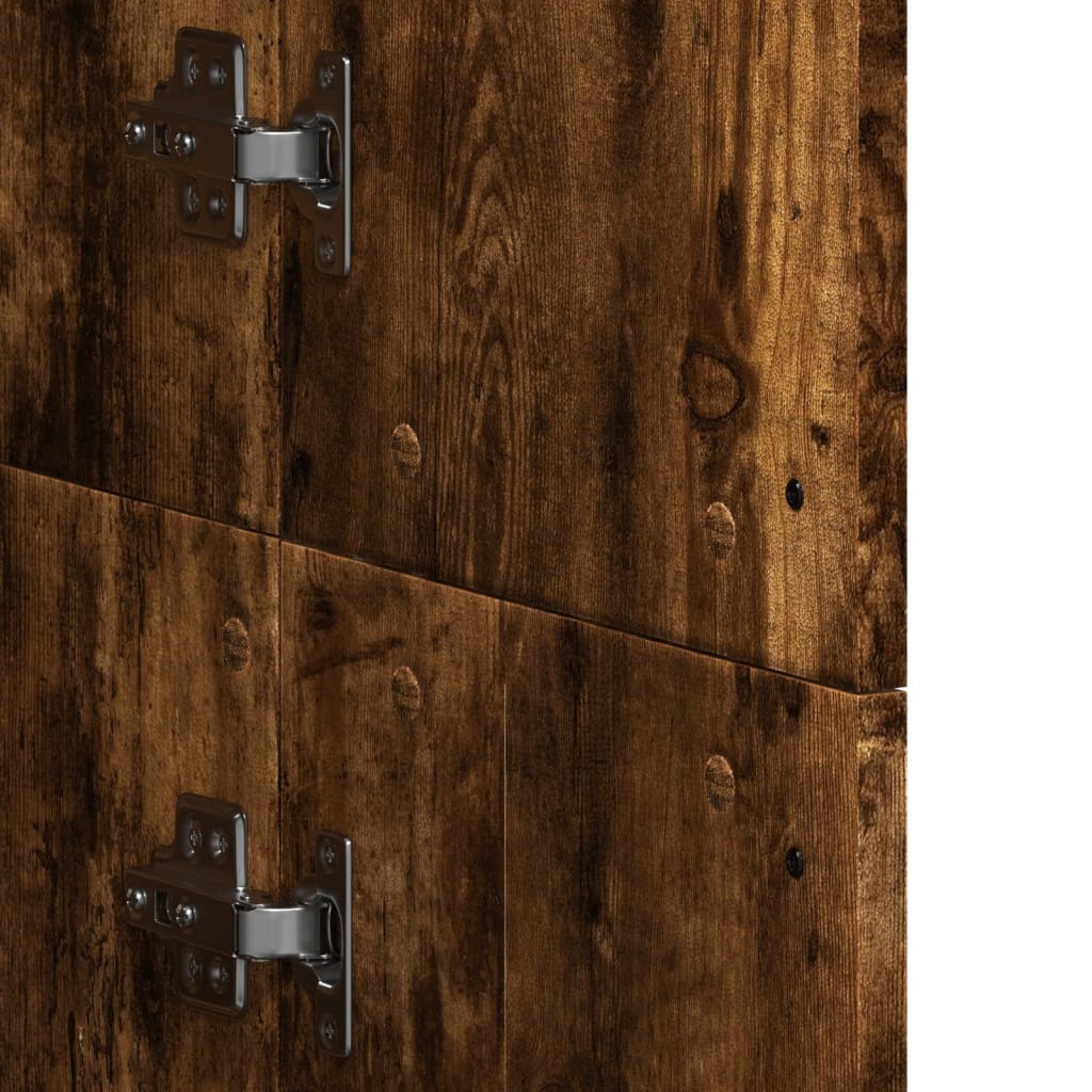 Visoka komoda dimljeni hrast 60x35x180 cm konstruirano drvo