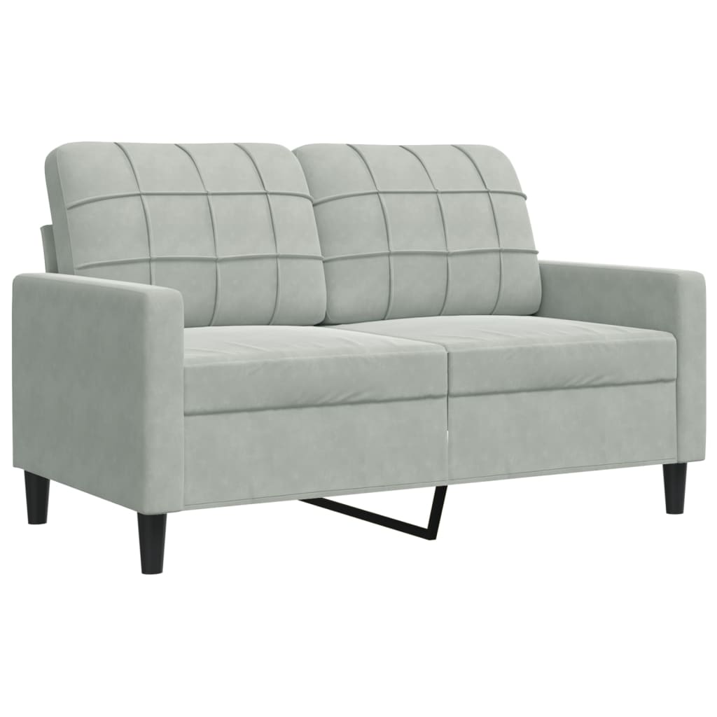 Dvosjed svjetlosivi 120 cm baršunasti