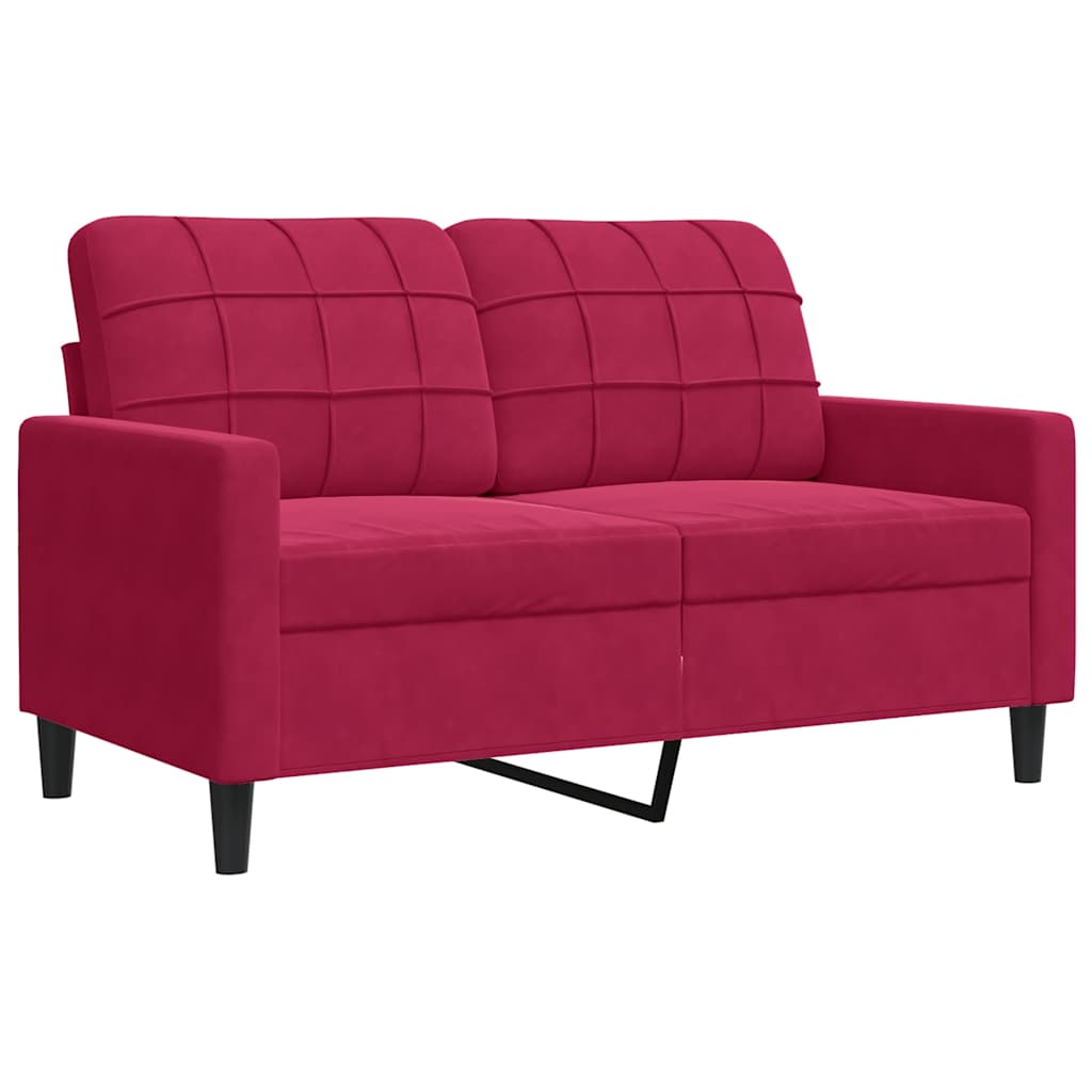 Dvosjed crvena boja vina 120 cm baršunasti