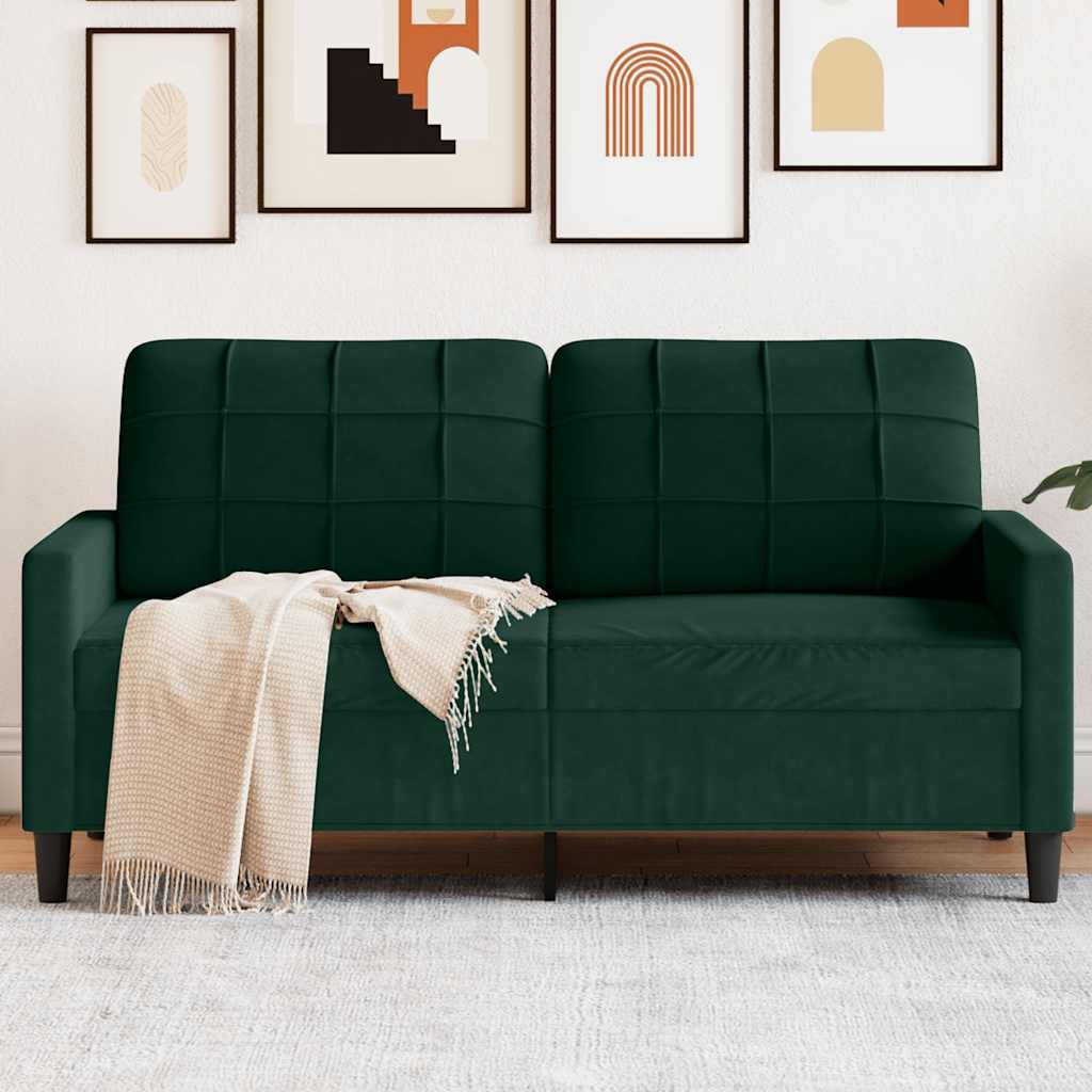 Dvosjed tamnozeleni 140 cm baršunasti