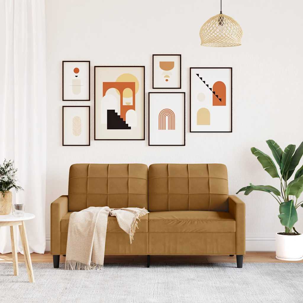 Dvosjed smeđi 140 cm baršunasti