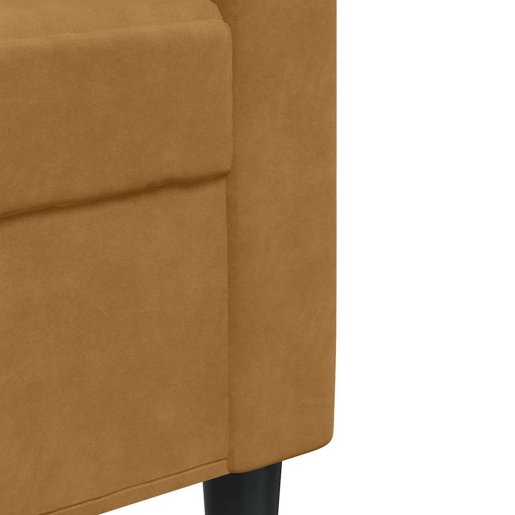 Dvosjed smeđi 140 cm baršunasti