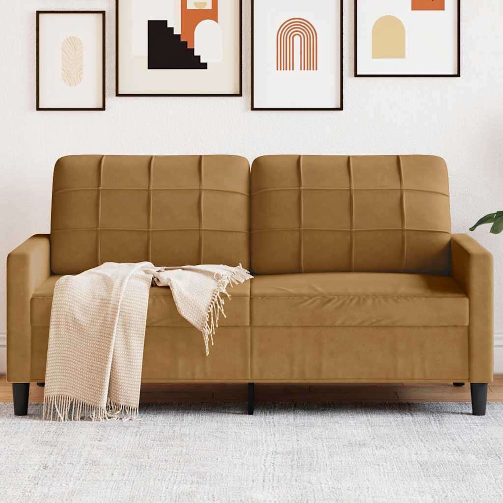 Dvosjed smeđi 140 cm baršunasti