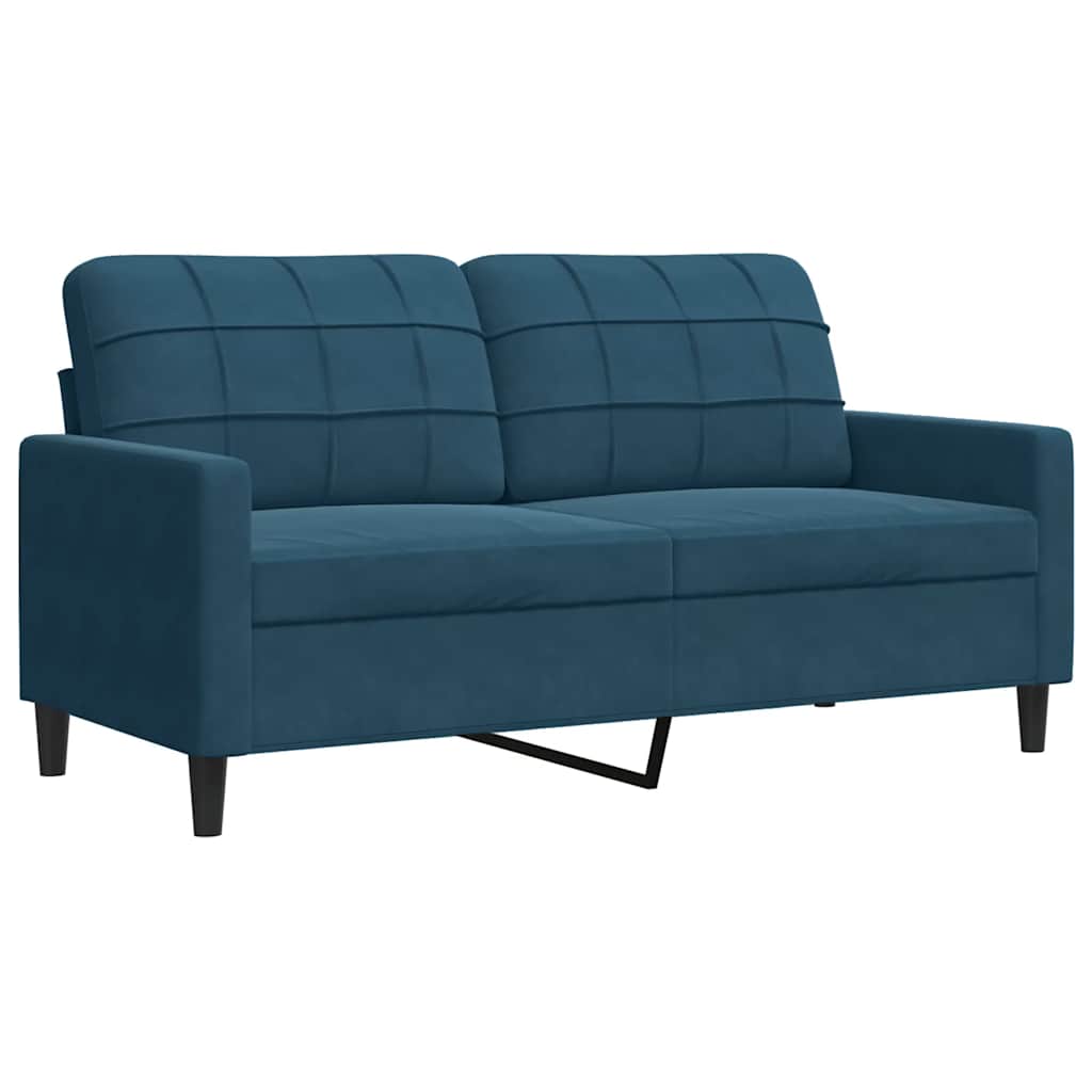 Dvosjed plavi 140 cm baršunasti