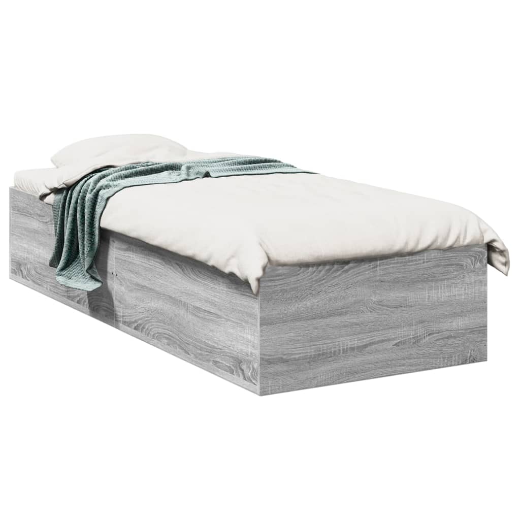Okvir za krevet boja hrasta 75 x 190 cm od konstruiranog drva