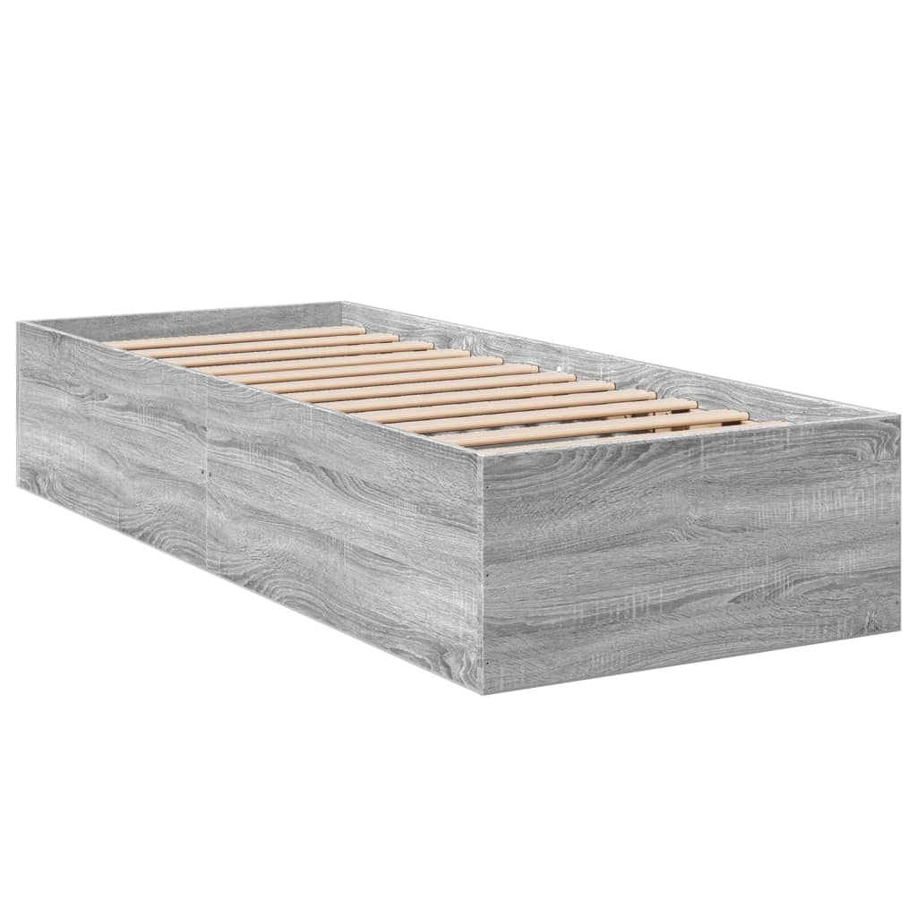 Okvir za krevet boja hrasta 75 x 190 cm od konstruiranog drva