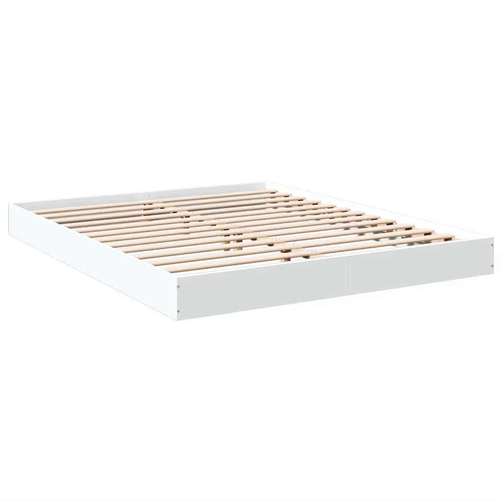 Okvir za krevet bijeli 150x200 cm konstruirano drvo
